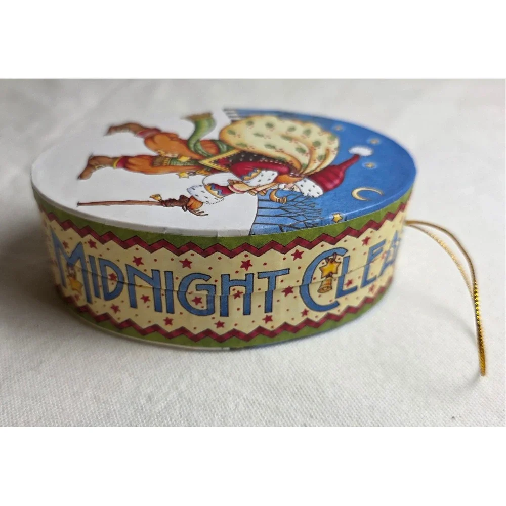 Vintage Santa Claus Oval Trinket Box Ornament It Came Upon A Midnight Clear